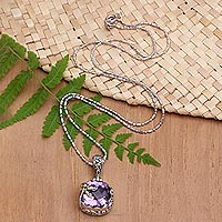 Gold-accented amethyst pendant necklace, House of Dragonfly