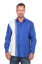 Men's embroidered cotton shirt, 'American Blue' - Men's Embroidered Ultramarine Cotton Shirt