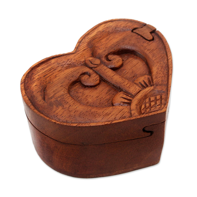 Artisan Crafted Suar Wood Puzzle Box