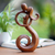 Wood statuette, 'Steal a Kiss' - Romantic Suar Wood Statuette from Bali (image 2) thumbail