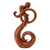 Wood statuette, 'Steal a Kiss' - Romantic Suar Wood Statuette from Bali (image 2b) thumbail