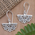 Sterling silver dangle earrings, 'Halfway There' - Sterling Silver Dangle Earrings with Floral Motif (image 2) thumbail