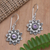 Amethyst dangle earrings, 'Sunflower Romance' - Amethyst and Sterling Silver Dangle Earrings (image 2) thumbail