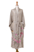Hand-painted silk robe, 'Sakura Blossoms' - Hand-Painted Silk Robe with Floral Motif