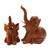 Wood statuettes, 'Play Date' (pair) - Hand Carved Suar Wood Elephant Statuettes (Pair) (image 2c) thumbail