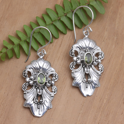 Hand Crafted Birthstone Dangle Earrings from Bali - Birthday Flowers