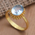 Gold-plated blue topaz single stone ring, 'Snowflake Surprise' - Gold-Plated Blue Topaz Single Stone Ring (image 2) thumbail