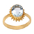 Gold-plated blue topaz single stone ring, 'Snowflake Surprise' - Gold-Plated Blue Topaz Single Stone Ring thumbail