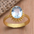Gold-plated blue topaz single stone ring, 'Snowflake Surprise' - Gold-Plated Blue Topaz Single Stone Ring (image 2b) thumbail
