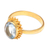 Gold-plated blue topaz single stone ring, 'Snowflake Surprise' - Gold-Plated Blue Topaz Single Stone Ring (image 2c) thumbail