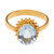Gold-plated blue topaz single stone ring, 'Snowflake Surprise' - Gold-Plated Blue Topaz Single Stone Ring (image 2e) thumbail