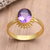Amethyst cocktail ring, 'Purple Brilliance' - Oval Amethyst Cocktail Ring in 18K Gold Plating (image 2) thumbail
