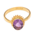 Amethyst cocktail ring, 'Purple Brilliance' - Oval Amethyst Cocktail Ring in 18K Gold Plating