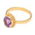 Amethyst cocktail ring, 'Purple Brilliance' - Oval Amethyst Cocktail Ring in 18K Gold Plating (image 2d) thumbail