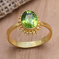 Peridot cocktail ring, 'Spring Brilliance'