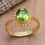 Peridot cocktail ring, 'Spring Brilliance' - Oval Peridot Cocktail Ring in 18K Gold Plating (image 2) thumbail