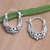 Sterling silver hoop earrings, 'Divine Purpose' - Traditional Floral Sterling Silver Hoop Earrings from Bali