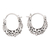 Sterling silver hoop earrings, 'Divine Purpose' - Traditional Floral Sterling Silver Hoop Earrings from Bali