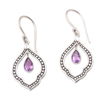 Amethyst and Sterling Silver Dangle Earrings from Indonesia