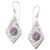 Amethyst dangle earrings, 'Amethyst Swirls' - Amethyst and Sterling Silver Dangle Earrings from Bali