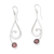 Garnet dangle earrings, 'Passionate Melody' - Artisan Crafted Garnet and Sterling Silver Dangle Earrings