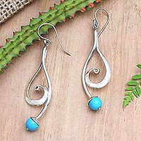 Sterling silver dangle earrings, 'Sky Melody' - Hand Crafted Sterling Silver Dangle Earrings from Bali
