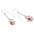 Sterling silver dangle earrings, 'Red Cocoon' - Sterling Silver Red Bead Accent Dangle Earrings