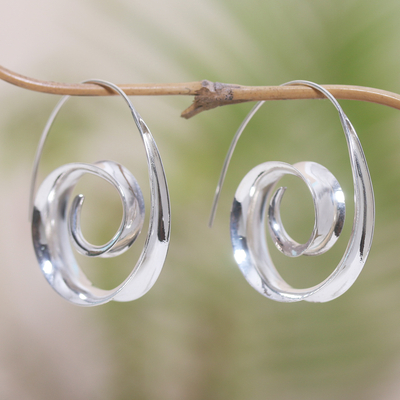 Sterling silver drop earrings, 'Amusement Park' - Hand Made Sterling Silver Drop Earrings