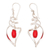 Sterling silver dangle earrings, 'Hurricane Watch' - Handmade Garnet and Sterling Silver Dangle Earrings