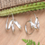 Sterling silver hoop earrings, 'Scrawled in Silver' - Artisan Crafted Sterling Silver Hoop Earrings