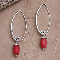 Sterling silver dangle earrings, 'Little Berries' - Sterling Silver and Resin Drop and Dangle Earrings