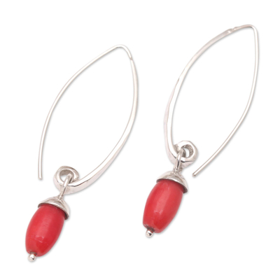 Sterling silver dangle earrings, 'Little Berries' - Sterling Silver and Resin Drop and Dangle Earrings