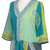 Batik rayon a-line dress, 'Green Tea' - Green Batik A-Line Dress with Floral Motif
