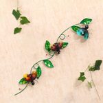 Iron wall sculpture, 'Garden Ladybug' - Wrought Iron Ladybug Wall Sculpture Decor from Bali