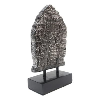 Statuette aus Zement - Handgefertigte Buddha-Statuette aus Zement aus Java