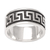 Men's sterling silver band ring, 'Ancient Fretwork' - Wide Sterling Silver Men's Ring with Fretwork Design thumbail