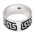 Men's sterling silver band ring, 'Ancient Fretwork' - Wide Sterling Silver Men's Ring with Fretwork Design (image 2c) thumbail