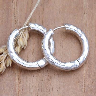 Endless hoop earrings on sale silver