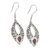 Garnet dangle earrings, 'Lucky Crimson' - Balinese Garnet and Sterling Silver Dangle Earrings
