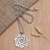 Sterling silver pendant necklace, 'Medal of Honor' - Sterling Silver Pendant Necklace with Leaf Motif (image 2) thumbail