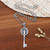 Collar colgante de plata esterlina - Collar con colgante de plata de ley con motivo de llave