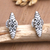 Sterling silver drop earrings, 'Shield of Truth' - Hand Crafted Sterling Silver Drop Earrings (image 2) thumbail