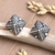 Sterling silver stud earrings, 'Pyramid of Energy' - Handmade Sterling Silver Balinese Stud Earrings