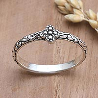 Sterling silver band ring, 'Fairytale Ending'