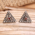 Garnet stud earrings, 'A-cute Style' - Triangular Garnet Stud Earrings (image 2) thumbail