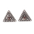 Garnet stud earrings, 'A-cute Style' - Triangular Garnet Stud Earrings thumbail