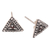 Garnet stud earrings, 'A-cute Style' - Triangular Garnet Stud Earrings (image 2b) thumbail