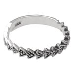 Sterling silver band ring, 'Guiding Path' - Arrow Motif Sterling Band Ring