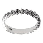 Sterling silver band ring, 'Guiding Path' - Arrow Motif Sterling Band Ring