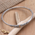 Gold-accented bangle bracelet, 'Mountain Pass' - Gold-Accented Sterling Silver Bangle Bracelet (image 2) thumbail